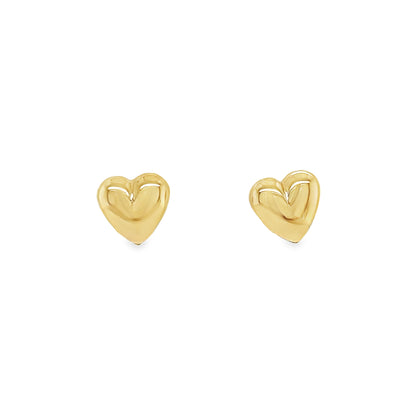 Jai's 14K Yellow Gold Puffed Heart Studs