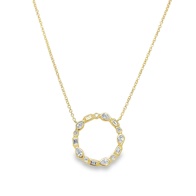 Jai's 14K Yellow Gold Diamond Circle Necklace