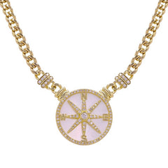 Jai's 14K Yellow Gold Mother-of-Pearl & Diamond Compass Necklace