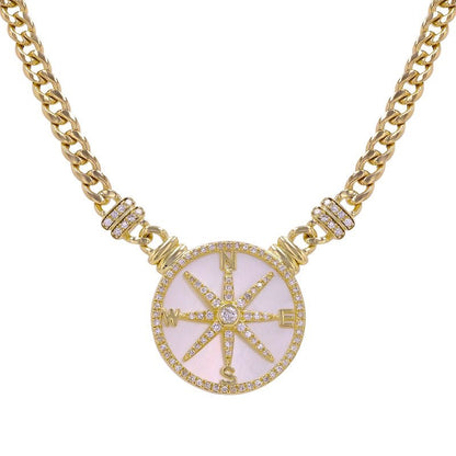 Jai's 14K Yellow Gold Diamond & Mother-of-Pearl Compass Necklace