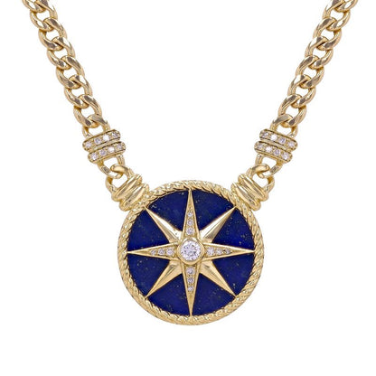 Jai's 14K Yellow Gold Diamond & Lapis Lazuli Northstar Necklace