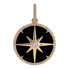 Jai's 14K Yellow Gold Black Onyx & Diamond Northstar Pendant
