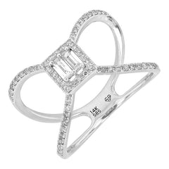 Jai's 14K White Gold Baguette-cut Diamond Two-row Ring