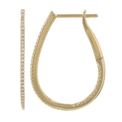 Jai's 14K Yellow Gold 0.25-carat Diamond Oval Inside-out Hoops