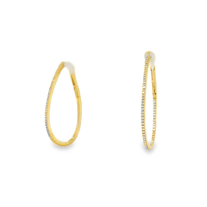 Jai's 14K Yellow Gold Diamond Oval Inside-out Hoops