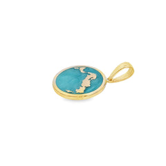 Jai's 14K Yellow Gold Turquoise-accented TCI Pendant