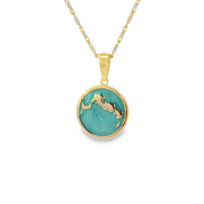 Jai's 14K Yellow Gold Turquoise-accented TCI Pendant