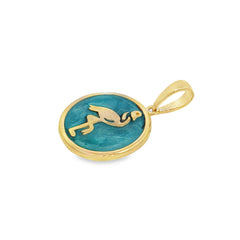 Jai's Gold-plated Sterling Silver Turquoise-accented Flamingo Pendant