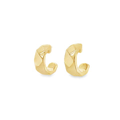 Jai's 14K Yellow Gold Petite Faceted Thick Hoops