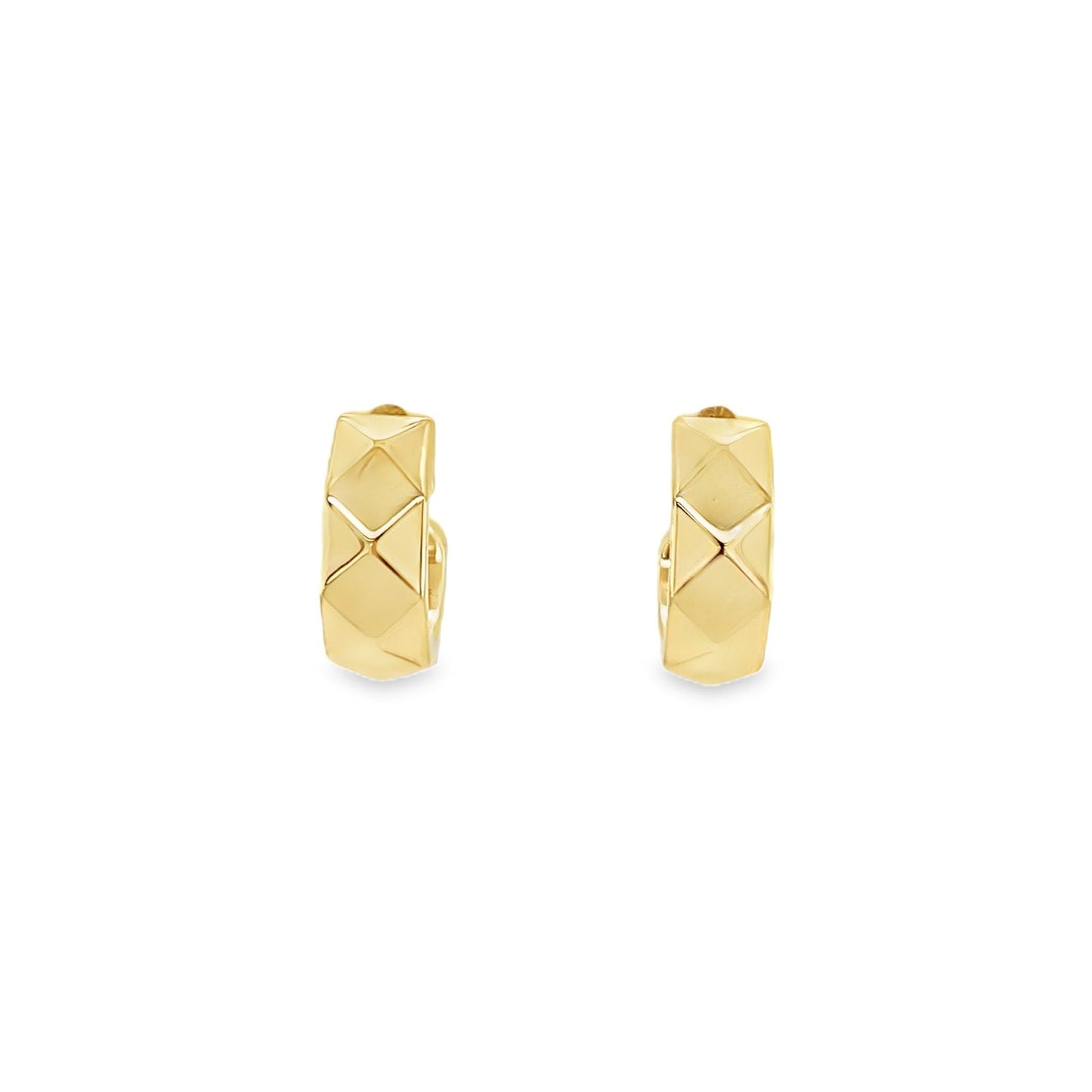 Jai's 14K Yellow Gold Petite Faceted Thick Hoops