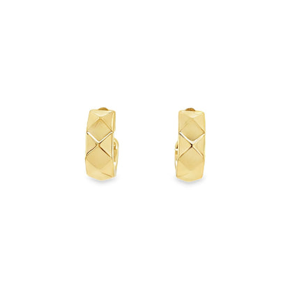 Jai's 14K Yellow Gold Petite Faceted Thick Hoops