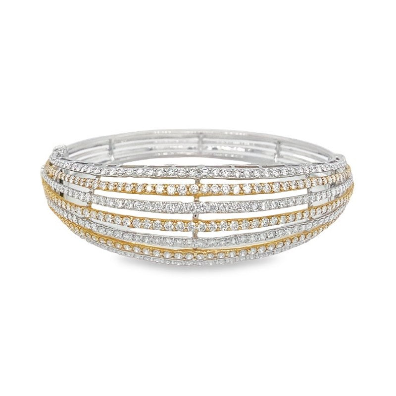 Jai's 18K Two-tone Multi-row Diamond Bangle