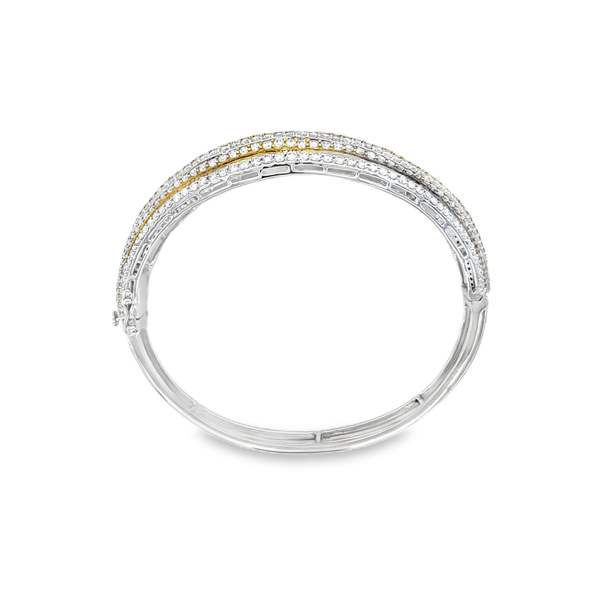 Jai's 18K Two-tone Multi-row Diamond Bangle