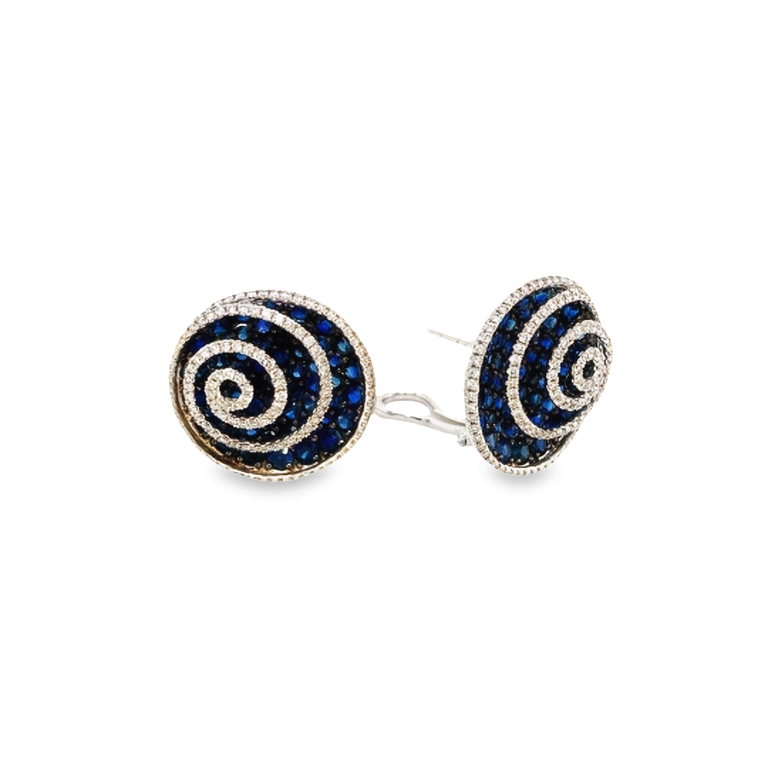 Jai's 18K White Gold Sapphire & Diamond Studs