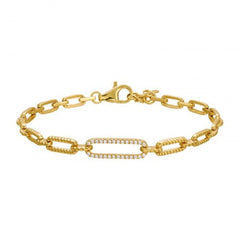Jai's 14K Yellow Gold Diamond Paperclip Chain Bracelet