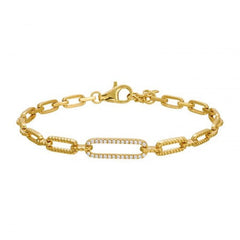 Jai's 14K Yellow Gold Diamond Paperclip Chain Bracelet