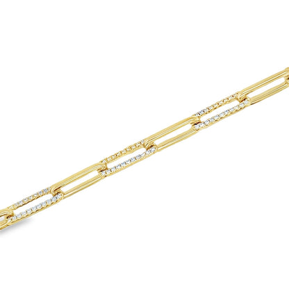 Jai's 14K Yellow Gold Diamond Paperclip Chain Bracelet