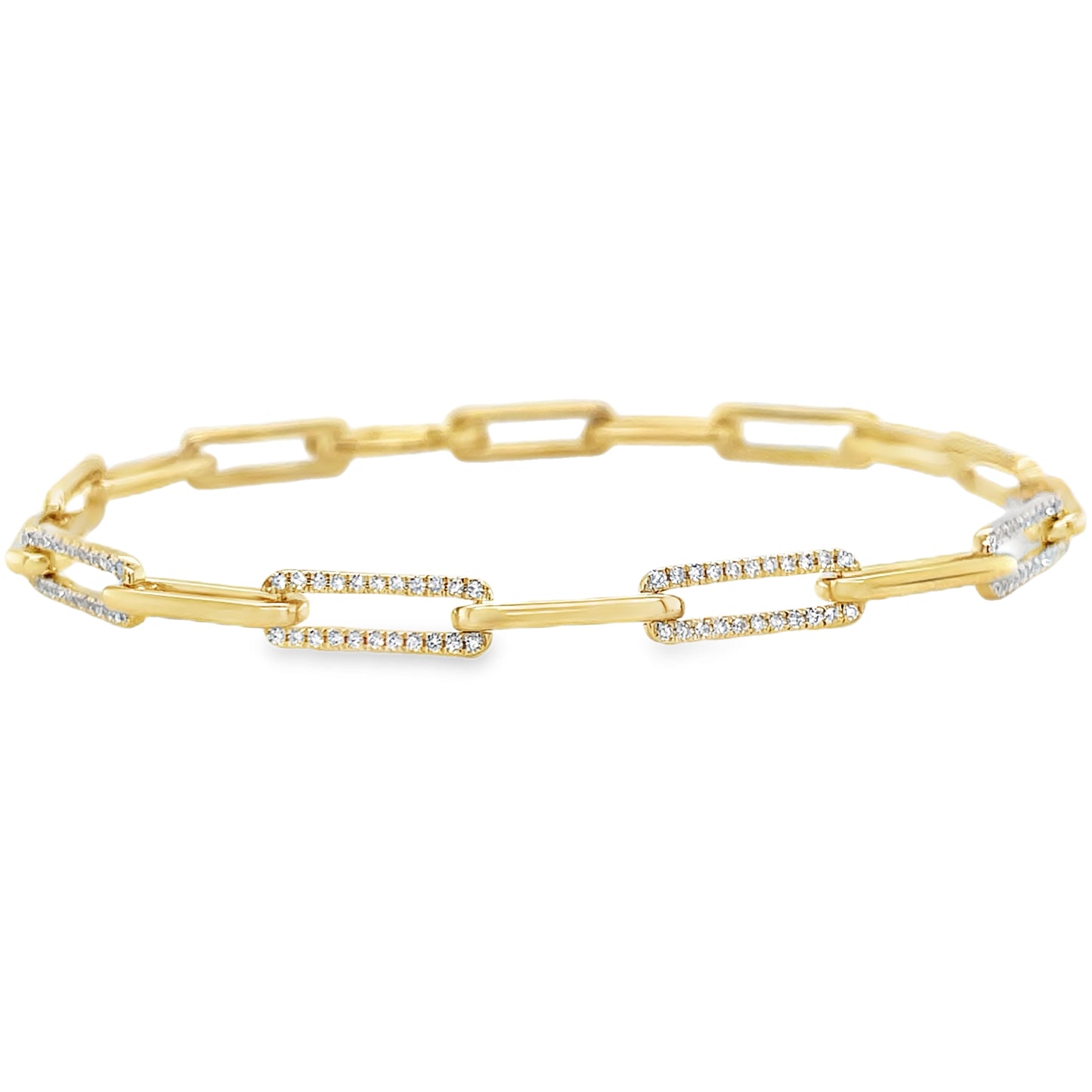 Jai's 14K Yellow Gold Diamond Paperclip Chain Bracelet