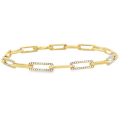 Jai's 14K Yellow Gold Diamond Paperclip Chain Bracelet