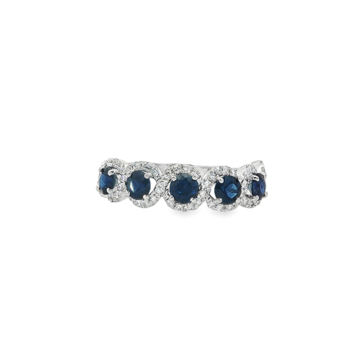 Jai's 18K White Gold Floral Sapphire & Diamond Ring
