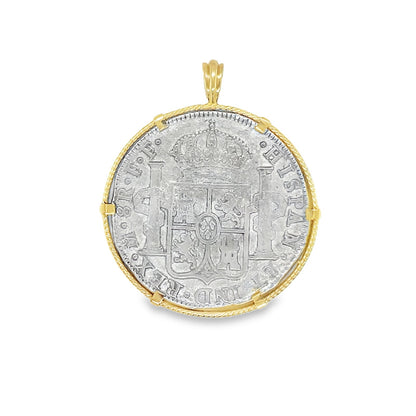 Jai's 14K Yellow Gold-lined Antique Silver Coin Pendant