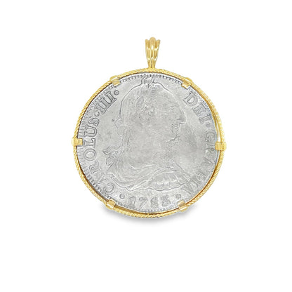 Jai's 14K Yellow Gold-lined Antique Silver Coin Pendant