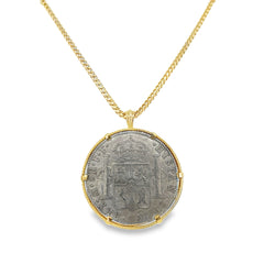Jai's 14K Yellow Gold-lined Antique Silver Coin Pendant