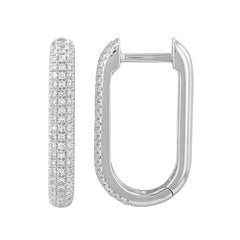 Jai's 14K White Gold Diamond Paperclip Hoops