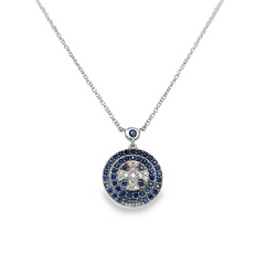 Jai's 14K White Gold Sapphire & Diamond Cross Necklace