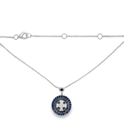Jai's 14K White Gold Sapphire & Diamond Cross Necklace