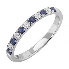 Jai's 14K White Gold Half-way Sapphire & Diamond Ring