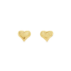 Jai's 14K Yellow Gold Puffed Heart Studs
