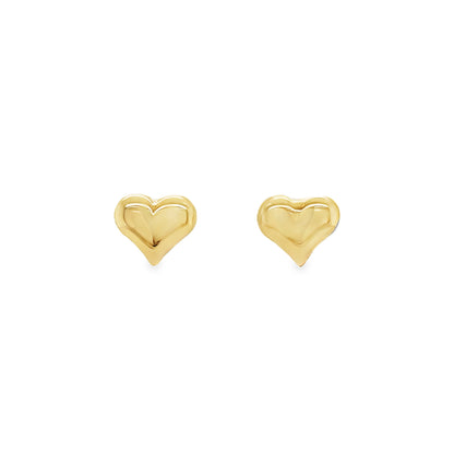 Jai's 14K Yellow Gold Puffed Heart Studs