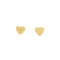 Jai's 14K Yellow Gold Puffed Heart Studs