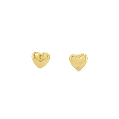 Jai's 14K Yellow Gold Puffed Heart Studs