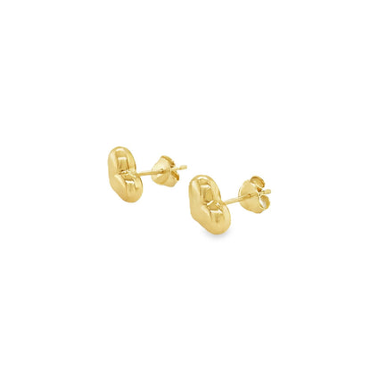 Jai's 14K Yellow Gold Puffed Heart Studs