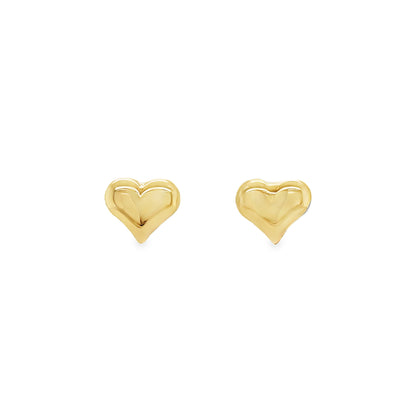 Jai's 14K Yellow Gold Puffed Heart Studs