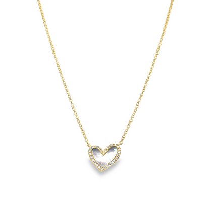 Jai's 14K Yellow Gold Diamond & Mother-of-Pearl Heart Necklace