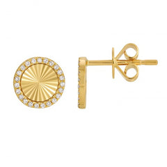 Jai's 14K Yellow Gold Diamond Faceted Studs