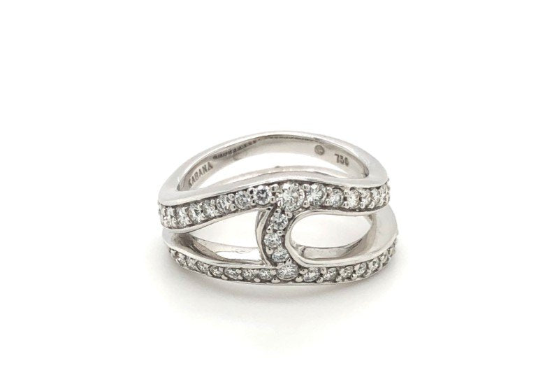 Jai's 18K White Gold Diamond Open-band Ring