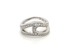Jai's 18K White Gold Diamond Open-band Ring