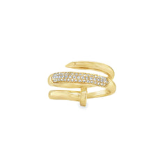 Jai's 14K Yellow Gold Diamond Nail Ring