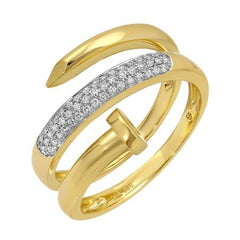 Jai's 14K Yellow Gold Diamond Nail Ring