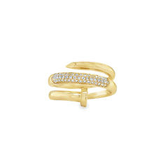 Jai's 14K Yellow Gold Diamond Nail Ring