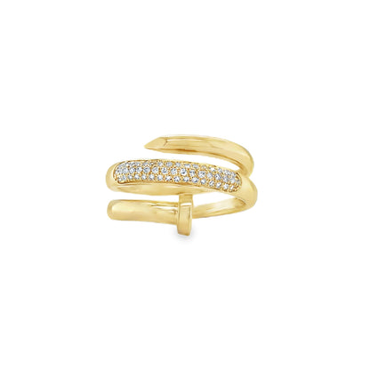 Jai's 14K Yellow Gold Diamond Nail Ring