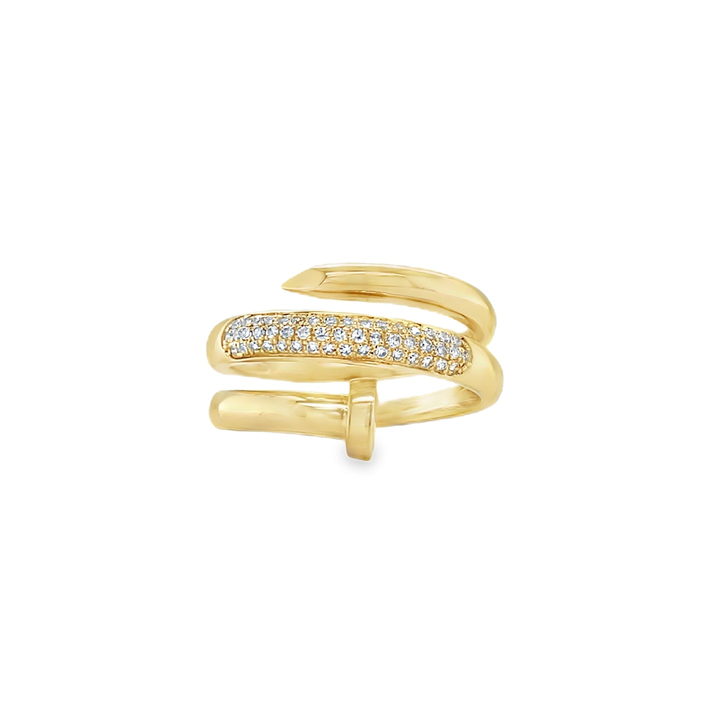 Jai's 14K Yellow Gold Diamond Nail Ring