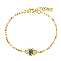 Jai's 14K Yellow Gold Sapphire & Diamond Evil Eye Bracelet