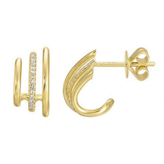 Jai's 14K Yellow Gold Diamond Hooked Studs