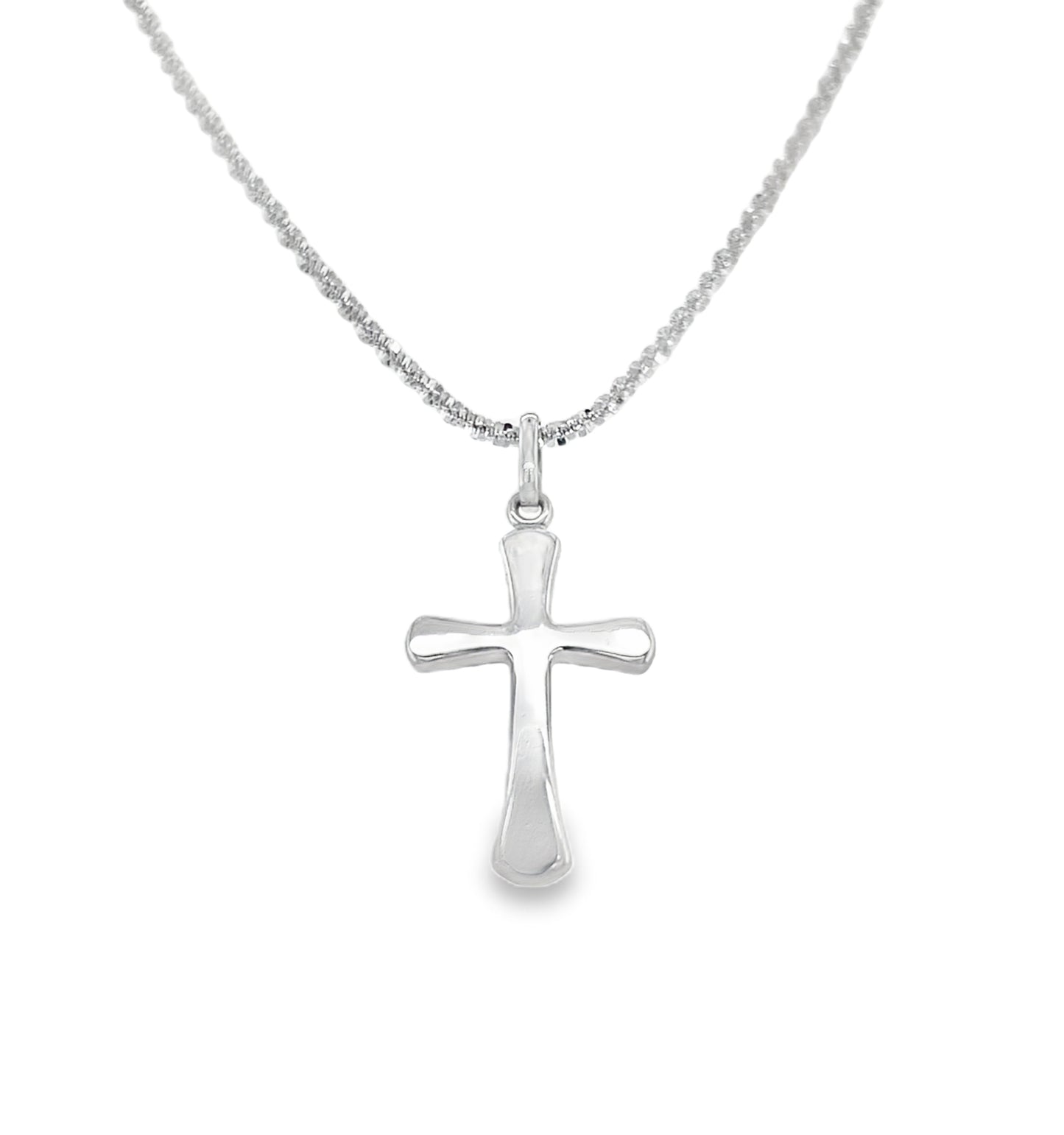 Jai's 14K White Gold Smooth Cross Pendant