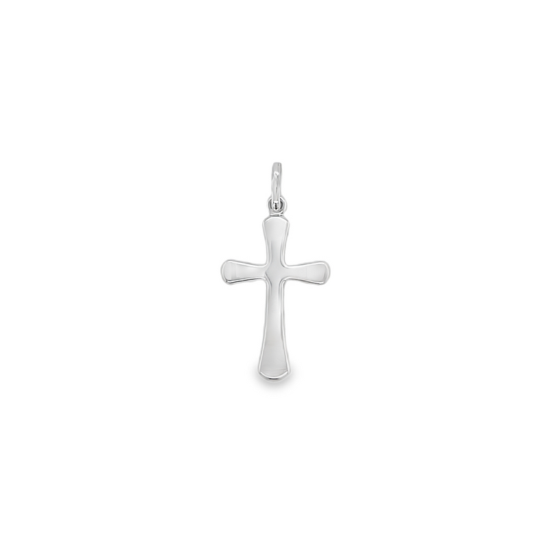 Jai's 14K White Gold Smooth Cross Pendant
